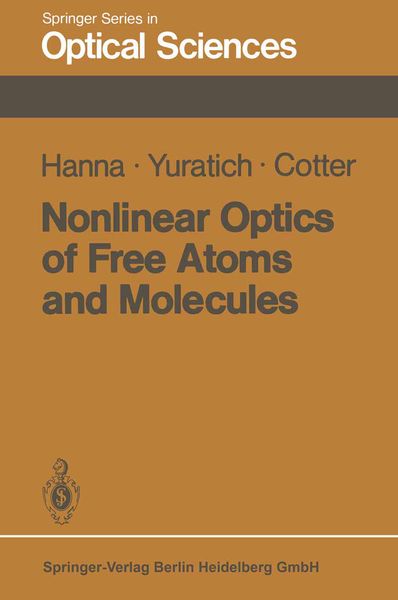 Produktbild: Nonlinear Optics of Free Atoms and Molecules