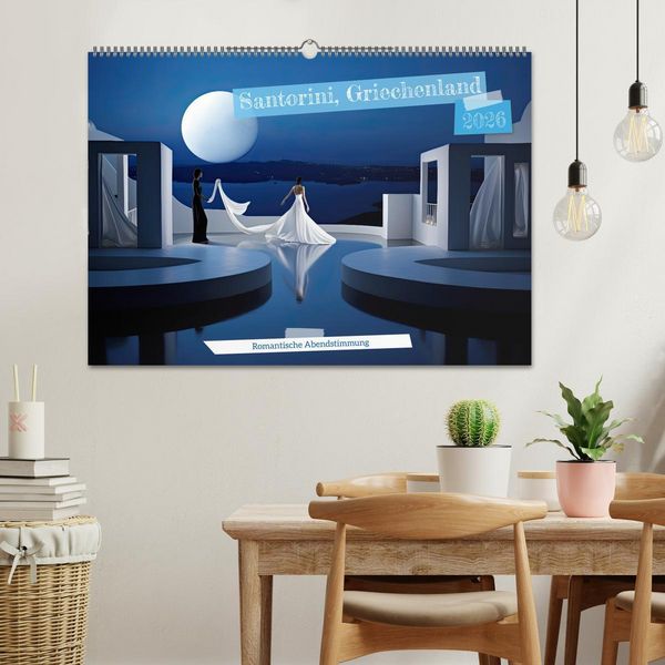 Produktbild: Santorini, Griechenland -Romatische Abendstimmung- (Wandkalender 2026 DIN A2 quer), CALVENDO Monatskalender