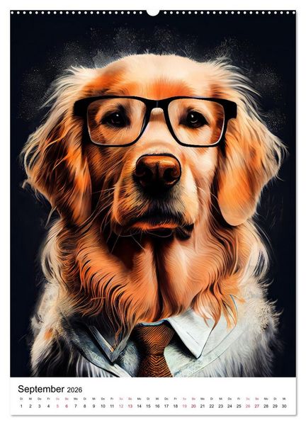 Produktbild: Hunde im Hipster Stil (Wandkalender 2026 DIN A2 hoch), CALVENDO Monatskalender