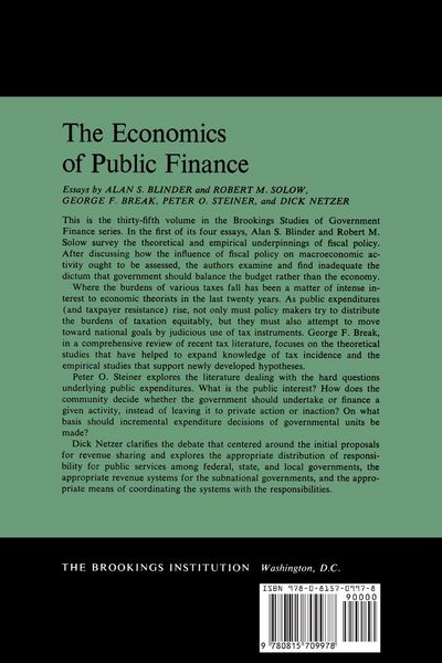 Produktbild: Economics Of Public Finance