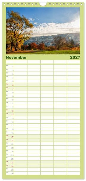 Produktbild: Familienplaner 2027 - stadtansichten stuttgart mit 5 Spalten (Wandkalender, 21 x 45 cm) CALVENDO