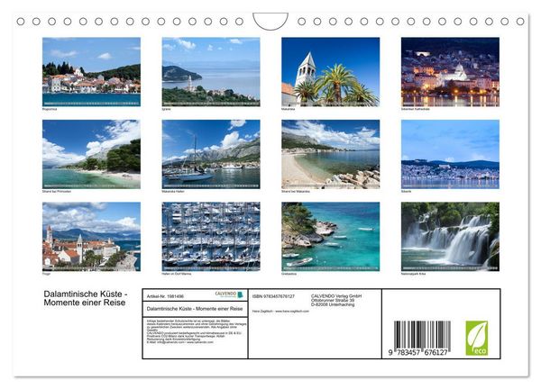 Produktbild: Dalamtinische K&uuml;ste - Momente einer Reise (Wandkalender 2026 DIN A4 quer), CALVENDO Monatskalender