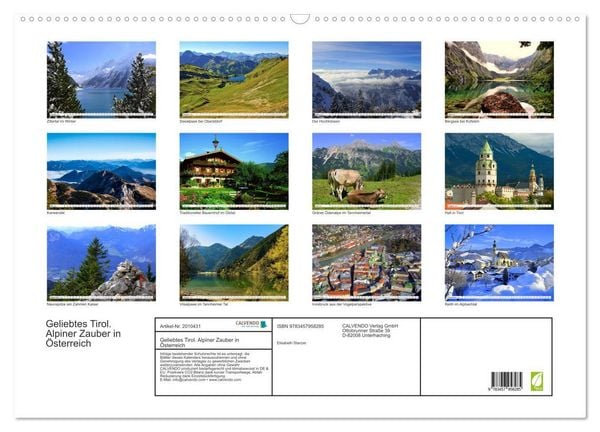 Produktbild: Geliebtes Tirol. Alpiner Zauber in &Ouml;sterreich (Wandkalender 2026 DIN A2 quer), CALVENDO Monatskalender