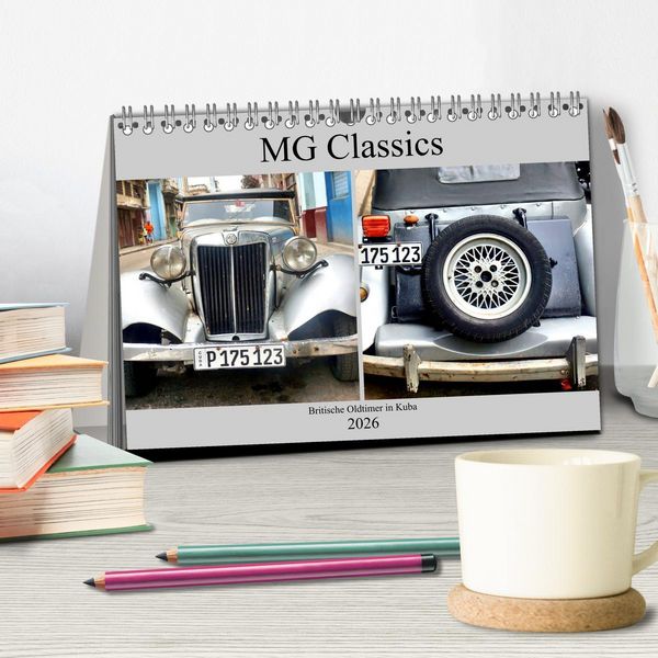 Produktbild: MG Classics - Britische Oldtimer in Kuba (Tischkalender 2026 DIN A5 quer), CALVENDO Monatskalender