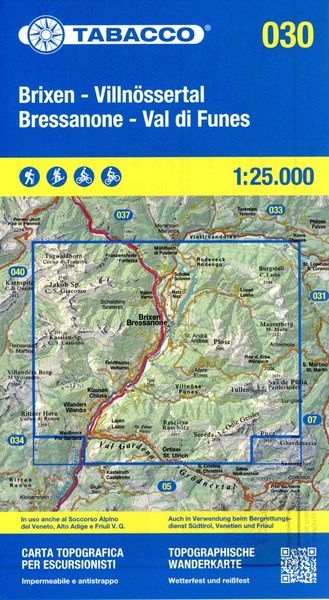 Tabacco Wandern Brixen 1:25000