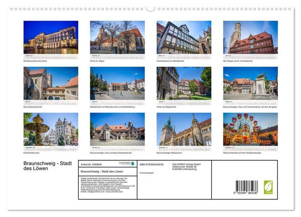 Produktbild: Braunschweig - Stadt des L&ouml;wen (hochwertiger Premium Wandkalender 2027 DIN A2 quer), Kunstdruck in Hochglanz