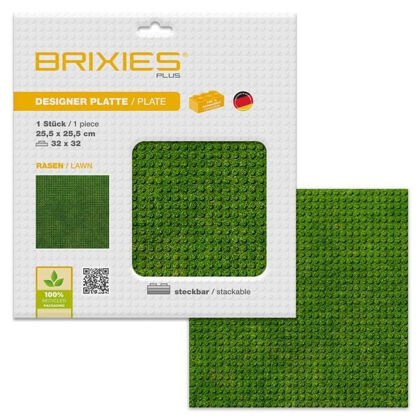 Produktbild: BRIXIES 225000 - Platte 32 x 32 Rasen, Fotorealistische Bauplatte, 1 St&uuml;ck