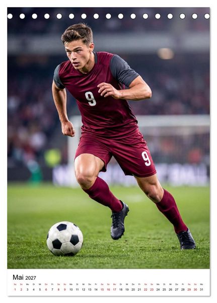 Produktbild: Am Ball - Dynamik des modernen Fu&szlig;balls (Tischkalender 2027 DIN A5 hoch), CALVENDO Monatskalender