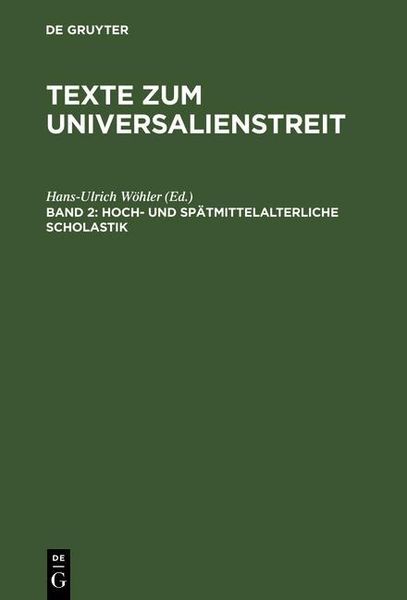Produktbild: Hoch- und sp&auml;tmittelalterliche Scholastik