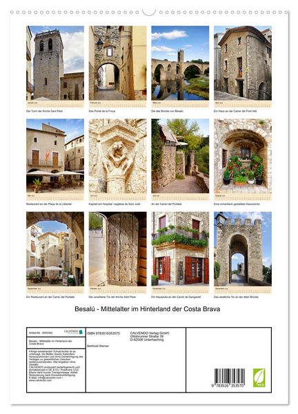 Produktbild: Besal&uacute; - Mittelalter im Hinterland der Costa Brava (hochwertiger Premium Wandkalender 2026 DIN A2 hoch), Kunstdruck in Hochglanz