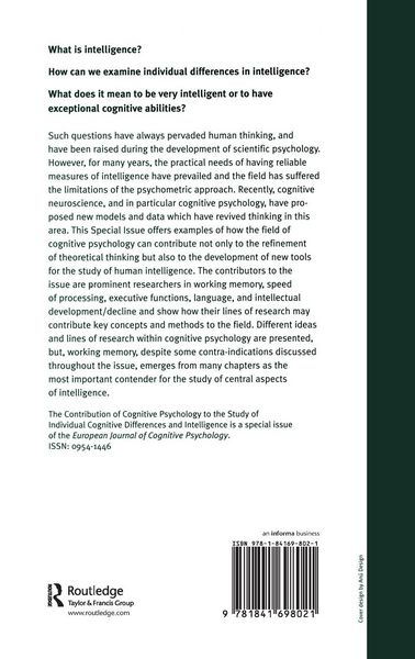 Produktbild: The Contribution of Cognitive Psychology to the Study of Individual Cognitive Differences and Intelligence