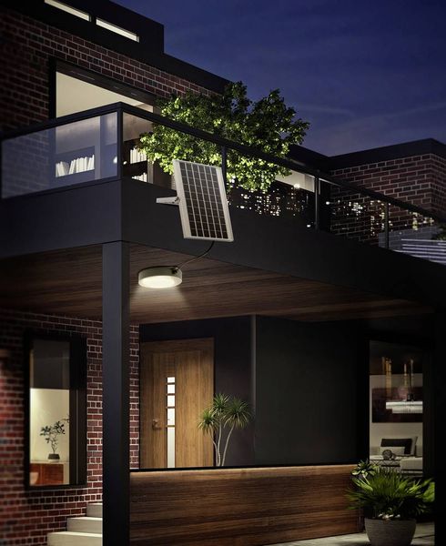 Produktbild: Sygonix SY-5596934 Solar-Außenwandleuchte mit Bewegungsmelder LED 10W Grau