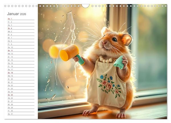 Produktbild: Hamsti Haushalt - Ordnung mit Pfiff und Flausch (Wandkalender 2026 DIN A3 quer), CALVENDO Monatskalender