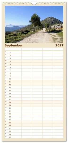 Produktbild: Familienplaner 2027 - Costa Blanca - Spaniens wei&szlig;e K&uuml;ste mit 5 Spalten (Wandkalender, 21 x 45 cm) CALVENDO