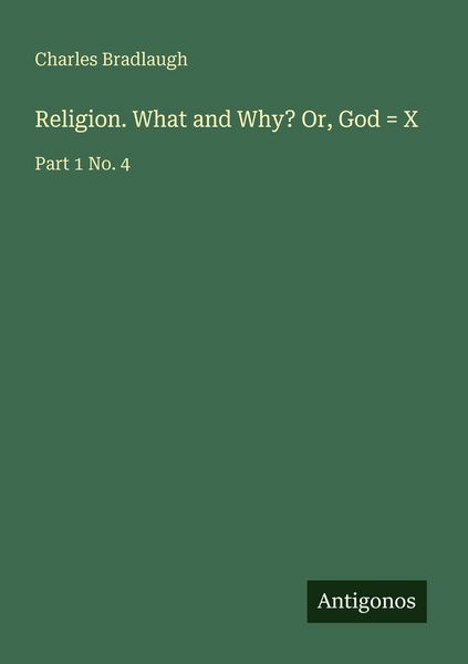 Produktbild: Religion. What and Why? Or, God = X