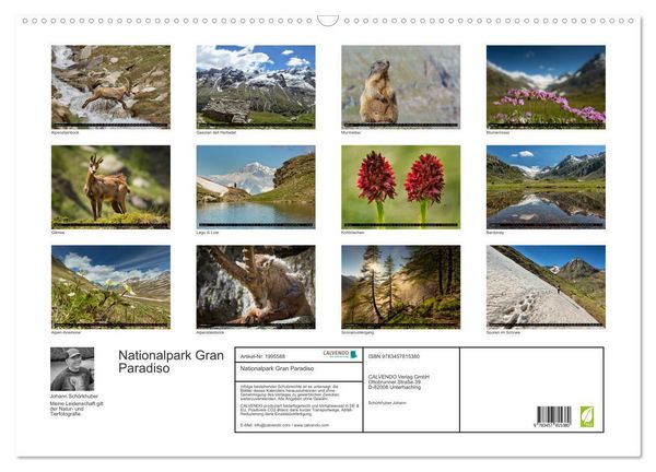 Produktbild: Nationalpark Gran Paradiso (Wandkalender 2026 DIN A2 quer), CALVENDO Monatskalender