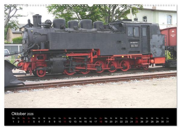 Produktbild: S&auml;chsische Dampfeisenbahnen 2026 (Wandkalender 2026 DIN A2 quer), CALVENDO Monatskalender