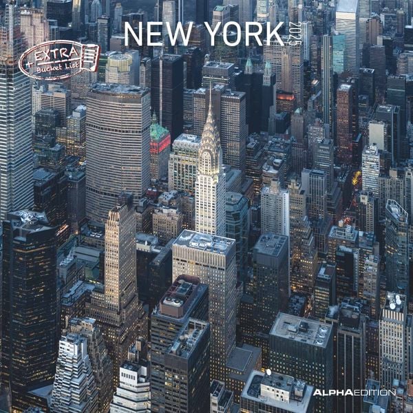 New York 2025 - Broschürenkalender 30x30 cm (30x60 geöffnet) - Kalender mit Platz für Notizen - Bildkalender - Wandplane