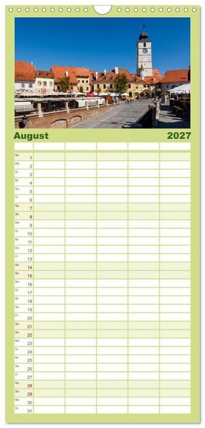 Produktbild: Familienplaner 2027 - Mittelalterliche St&auml;dte Rum&auml;niens mit 5 Spalten (Wandkalender, 21 x 45 cm) CALVENDO