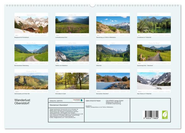 Produktbild: Wanderlust Oberstdorf (hochwertiger Premium Wandkalender 2027 DIN A2 quer), Kunstdruck in Hochglanz