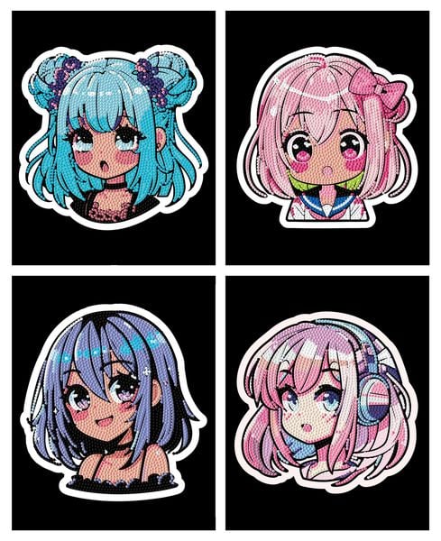 Produktbild: DOTZIES BY DIAMOND DOTZ - Diamond Painting Neon Anime M&auml;dchen