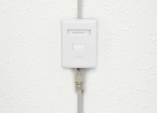 Produktbild: Renkforce Netzwerkadapter Aufputz CAT 6 1 Port Wei&szlig;