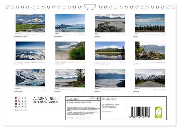 Produktbild: ALASKA - Bilder aus dem S&uuml;den (Wandkalender 2026 DIN A4 quer), CALVENDO Monatskalender