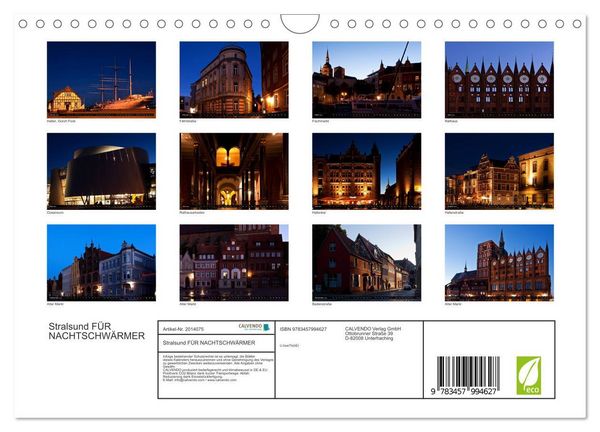Produktbild: Stralsund F&Uuml;R NACHTSCHW&Auml;RMER (Wandkalender 2026 DIN A4 quer), CALVENDO Monatskalender