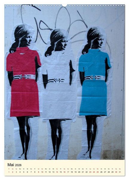 Produktbild: Flower Power in StreetArt (hochwertiger Premium Wandkalender 2026 DIN A2 hoch), Kunstdruck in Hochglanz