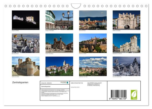 Produktbild: Zentralspanien (Wandkalender 2026 DIN A4 quer), CALVENDO Monatskalender