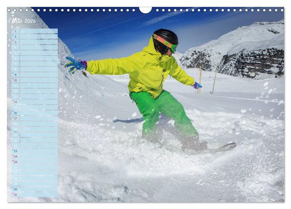 Produktbild: Ski und Snowboard - Leidenschaft im Schnee (Wandkalender 2026 DIN A3 quer), CALVENDO Monatskalender