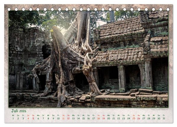 Produktbild: Kambodscha, Angkor Thom, Angkor Wat und Bayon (Tischkalender 2026 DIN A5 quer), CALVENDO Monatskalender