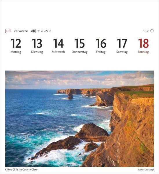Produktbild: Irland Sehnsuchtskalender 2027 - Wochenkalender mit 53 Postkarten