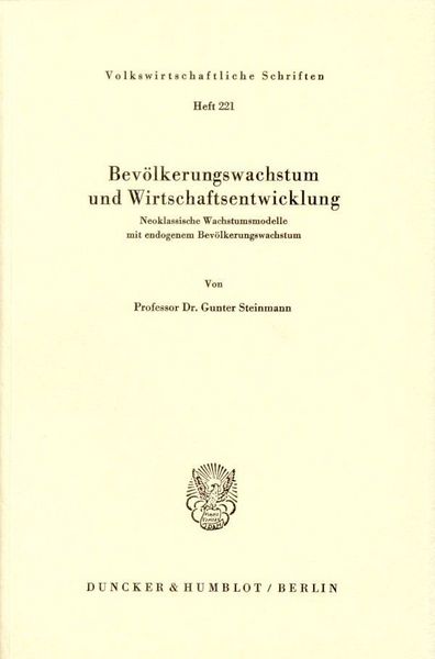 Produktbild: Bev&ouml;lkerungswachstum und Wirtschaftsentwicklung.