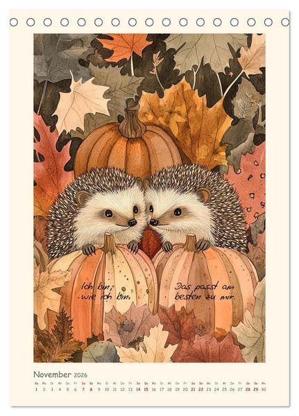 Produktbild: Liebenswerte Tierillustrationen (Tischkalender 2026 DIN A5 hoch), CALVENDO Monatskalender