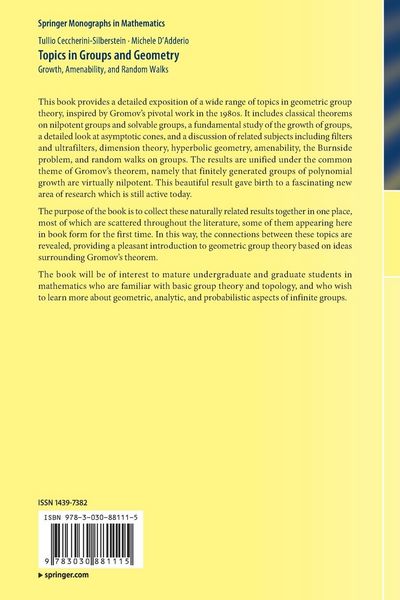 Produktbild: Topics in Groups and Geometry