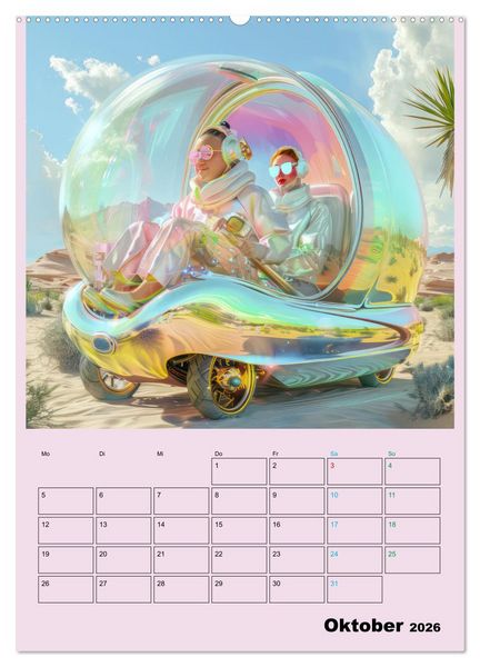 Produktbild: Retro W&uuml;stenfestival - Planer (Wandkalender 2026 DIN A2 hoch), CALVENDO Monatskalender