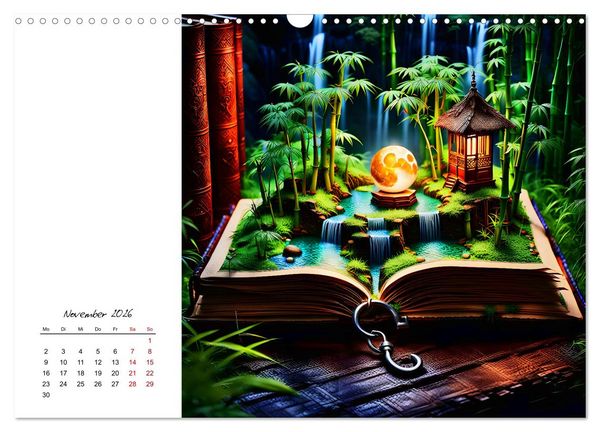 Produktbild: Fantastische surreale B&uuml;cherwelten (Wandkalender 2026 DIN A3 quer), CALVENDO Monatskalender