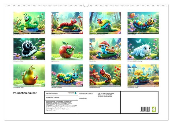 Produktbild: W&uuml;rmchen Zauber (Wandkalender 2026 DIN A2 quer), CALVENDO Monatskalender