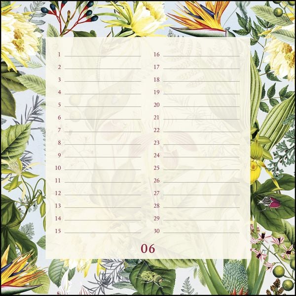 Produktbild: Immerwährender Geburtstagskalender floral – Archive by Portico Designs – Quadrat-Format 24 x 24 cm