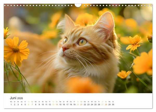 Produktbild: Katzen - sanfte Sch&ouml;nheiten (Wandkalender 2026 DIN A3 quer), CALVENDO Monatskalender