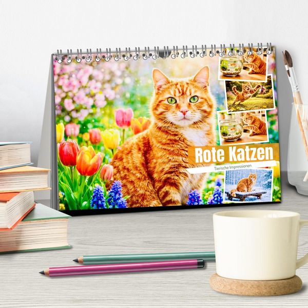 Produktbild: Rote Katzen (Tischkalender 2027 DIN A5 quer), CALVENDO Monatskalender