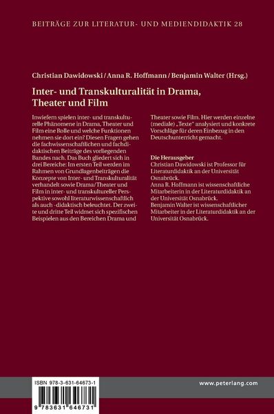 Produktbild: Interkulturalit&auml;t und Transkulturalit&auml;t in Drama, Theater und Film