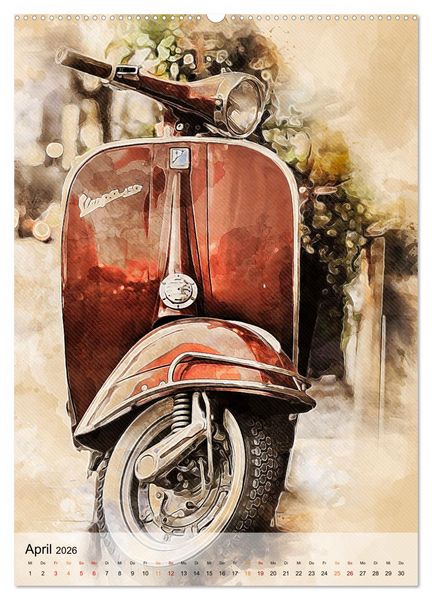 Produktbild: Motorroller - Vespa Galerie (Wandkalender 2026 DIN A2 hoch), CALVENDO Monatskalender