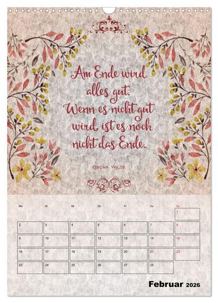 Produktbild: Lebensweisheiten zum Reflektieren (Wandkalender 2026 DIN A3 hoch), CALVENDO Monatskalender