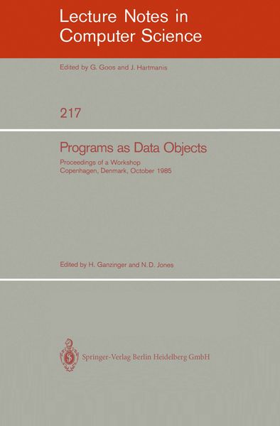 Produktbild: Programs as Data Objects