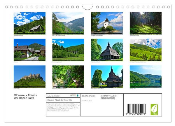Produktbild: Slowakei - Abseits der Hohen Tatra (Wandkalender 2026 DIN A4 quer), CALVENDO Monatskalender