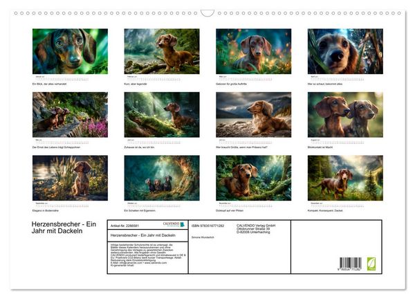 Produktbild: Herzensbrecher - Ein Jahr mit Dackeln (Wandkalender 2027 DIN A2 quer), CALVENDO Monatskalender