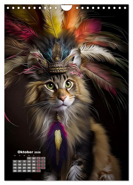 Produktbild: Inka Katzen - Katzen sind die wahren Herrscher (Wandkalender 2026 DIN A4 hoch), CALVENDO Monatskalender
