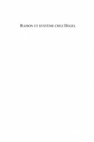 Produktbild: Raison et systeme chez Hegel